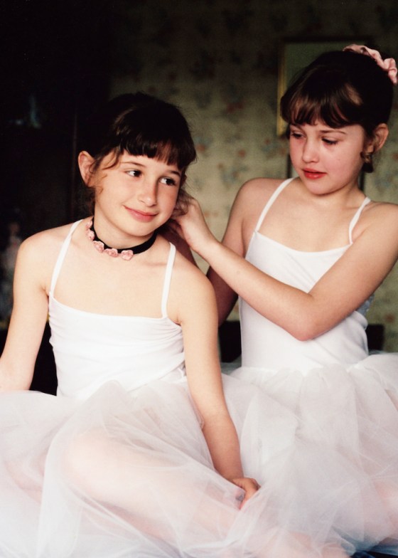 My nieces Collette and Andi were happy to pose  as  Degas ballerinas for me.